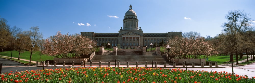 Formal garden outside State Capitol Building Frankfort Franklin County Kentucky USA Canvas Art - Panoramic Images (27 x 9)