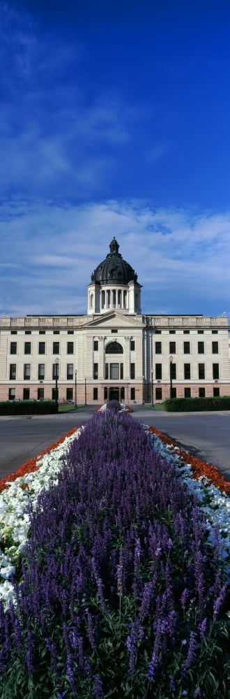 Formal garden outside a government building South Dakota State Capitol Pierre South Dakota USA Canvas Art - Panoramic Images (12 x 36)