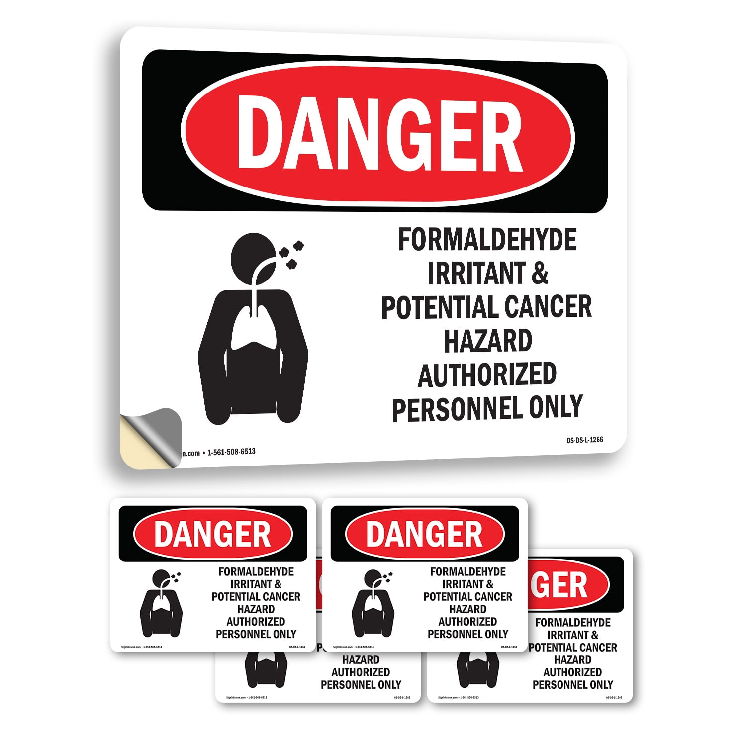 Formaldehyde Irritant Hazard OSHA Danger Vinyl Decal Label 18 Inch x 12 ...