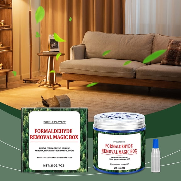Formaldehyde Remover, Formaldehyde Purifier, Odor Eliminator With 200G Magic Box And 2Ml Activator Liquid, For Home, Office, Newly Decorated Spaces, Car Interiors