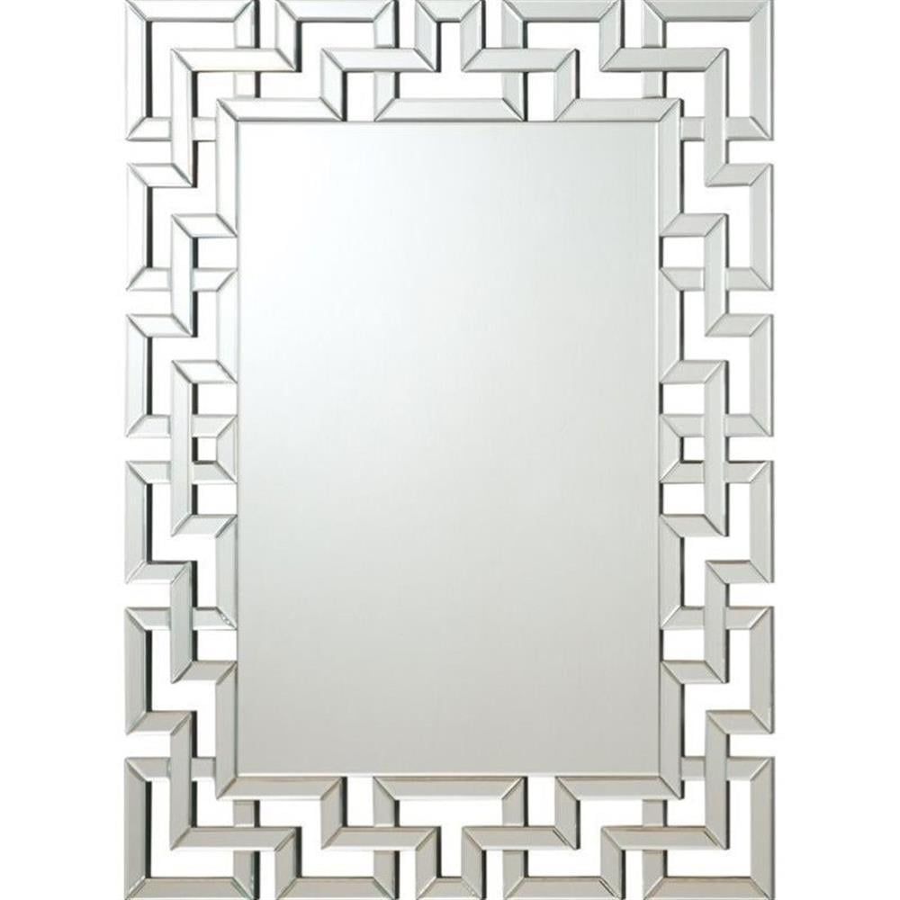 Greek Key Design Frameless Full-Length Wall Mirror