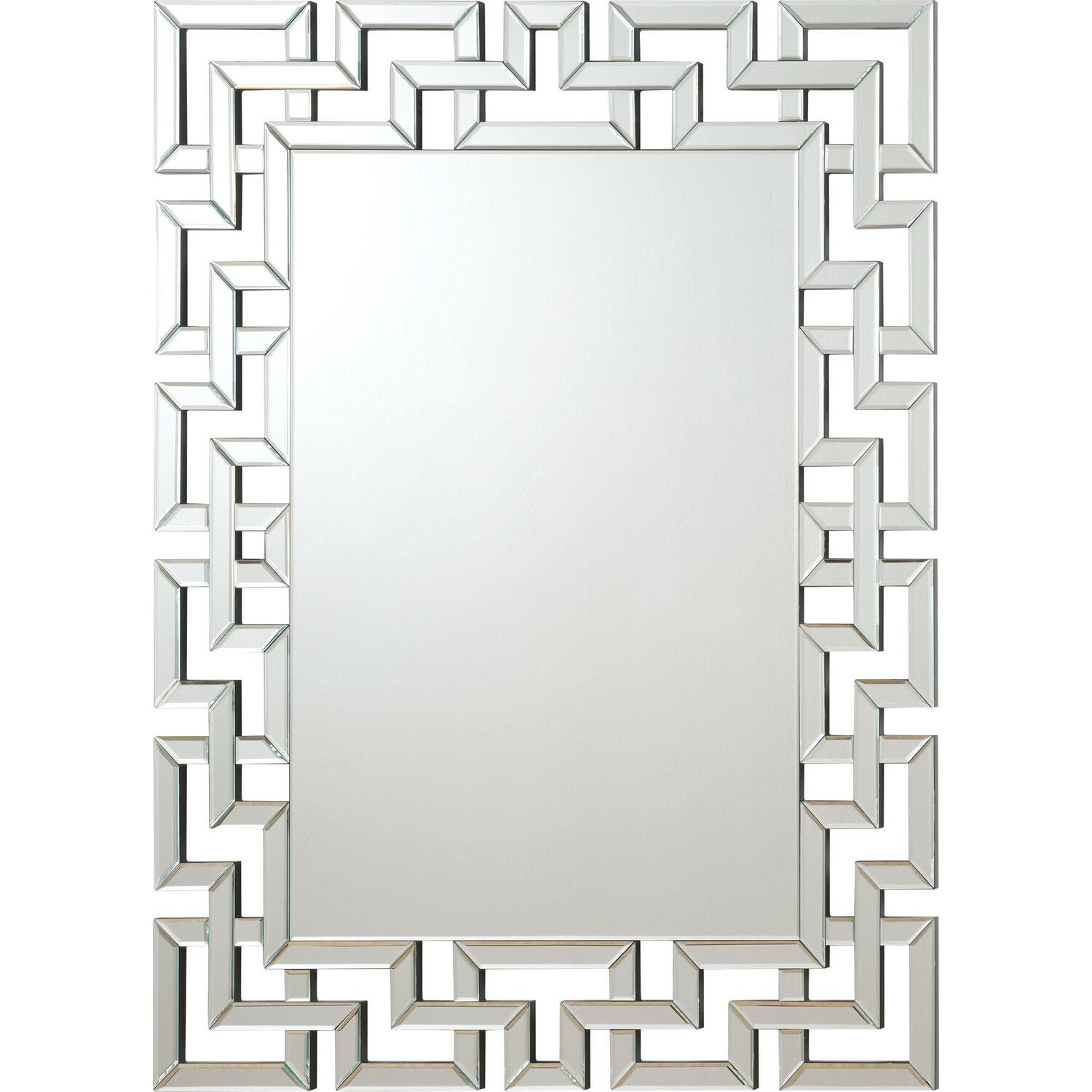 Forman Interlocking Greek Frameless Wall Mirror Silver