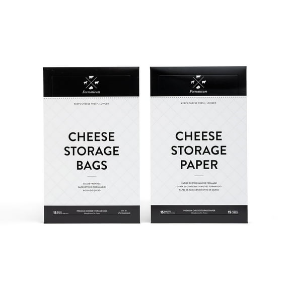 Formaticum Cheese Storage Bags, Wax-Coated Cheese Storage Paper, and Adhesive Labels, 60 Each