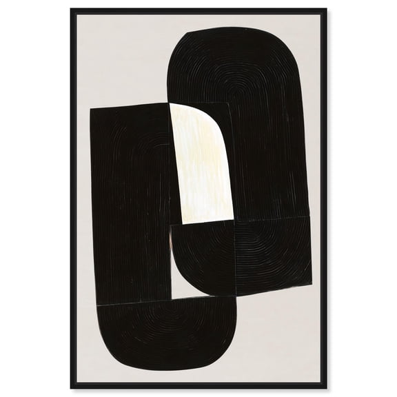 Formation I Canvas Print Black Minimalist Art by Art Remedy, Black Frame, 16 x 24