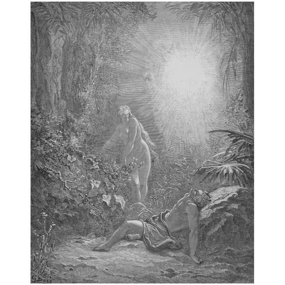 Formation Of Eve. /N(Genesis 2:23) Wood Engraving After Gustave Dor_. Poster Print by (24 x 36)