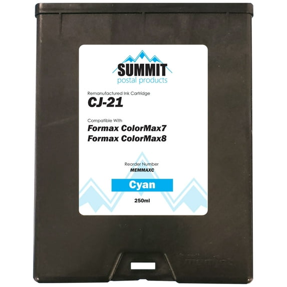 Formax CJ-21 Compatible Cyan Ink Cartridge for Colormax7 and Colomax8 Envelope Printers