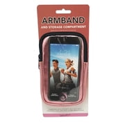 Formfit Armband ومقصورة التخزين للهواتف الذكية. مقاومة للعرق. متعدد الاستخدامات متوافق مع iPhone و Samsung Galaxy و Android ومعظم الهواتف الذكية. وردي معدني
