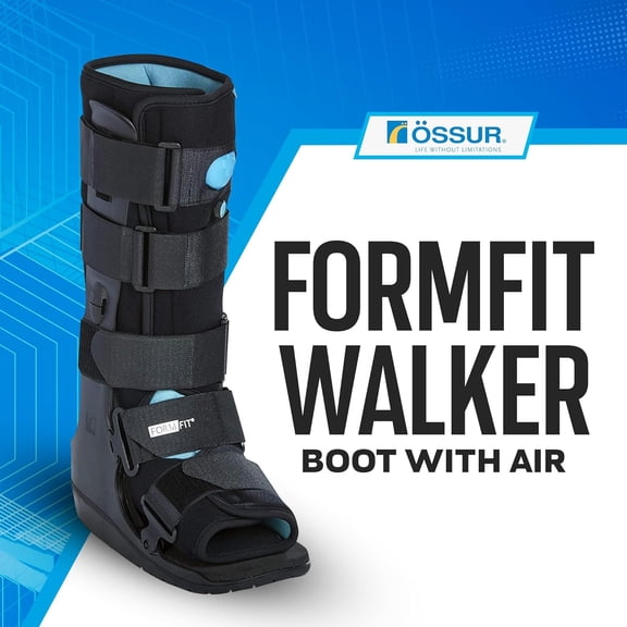 Formfit Walker Boot with Air - Medical Grade Immobilization for Strains, Sprains & Stable Fractures | Pneumatic Technology to Reduce Pain & Swelling | Breathable Material (High Top, X-Small)