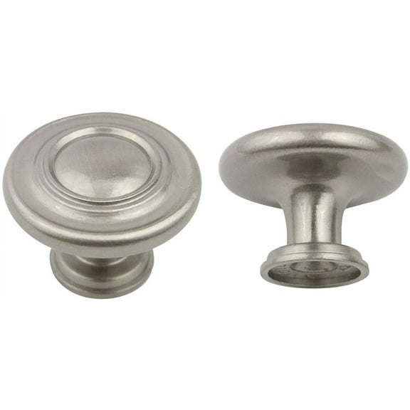Formosa Design Hardware Brushed Nickel Cabinet Hardware Multi-Ridged Ring Knobs