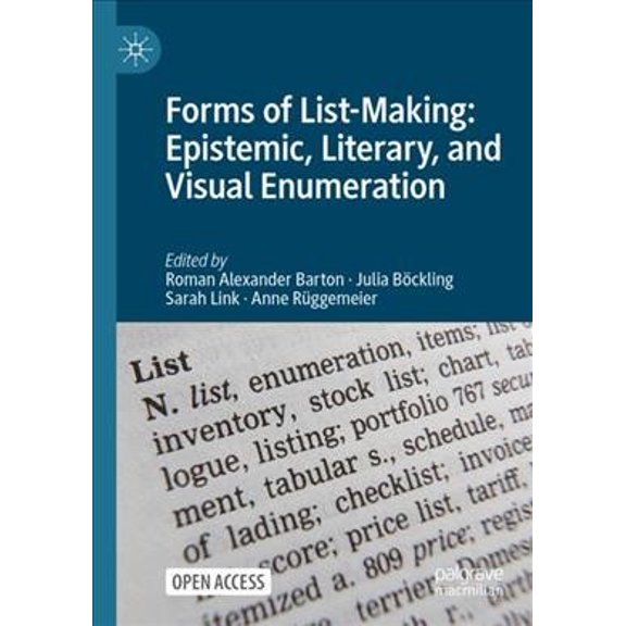 Pre-Owned Forms of List-Making: Epistemic, Literary, and Visual Enumeration (Paperback)