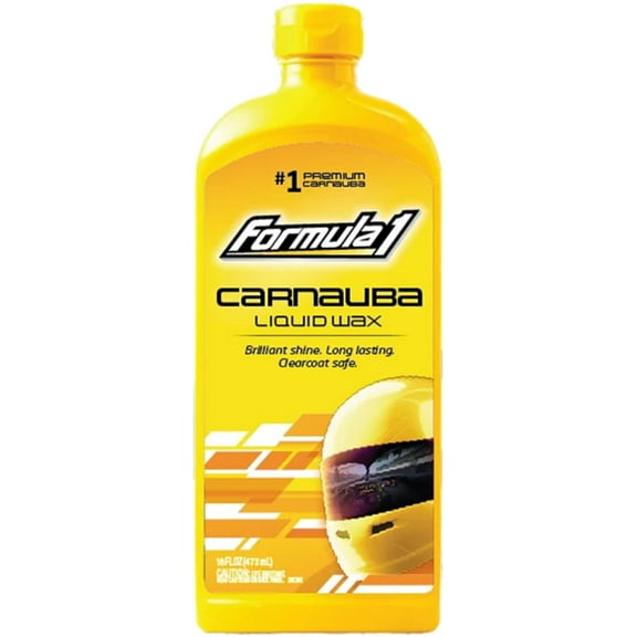 Formula 1 Carnauba liquid wax 16 ounces, #1 Grade Brazilian Carnauba Wax for extended high-gloss shine, Advanced micro-polishing technology removes minor scratches and haze, revealing the true.