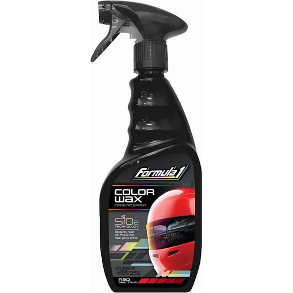 Formula 1 Color Wax Spray for Red Cars, Gives Ceramic Water Beading Protection and Ultimate Shiny Finish, Fills Minor Scratches with Color-Match Pigment, 23 oz