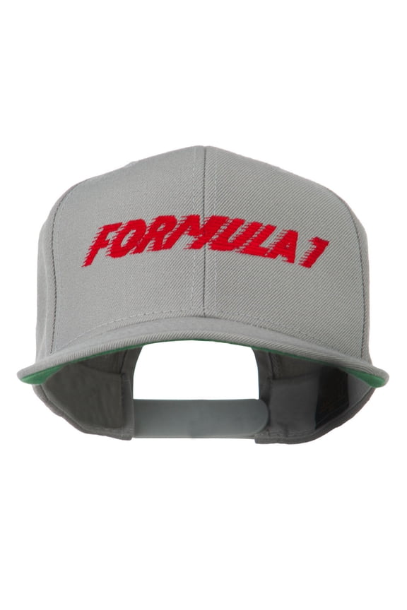 Formula 1 Embroidered Flat Bill Cap - Silver OSFM