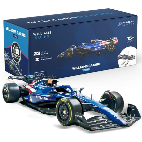 Formula 1 FW45 Model kit - 1:18 Scale Racing F1 FW45 Model Inspired by Alexander Albon & Logan Sargeant l Building kit, Collectible diecast, 140 Pieces