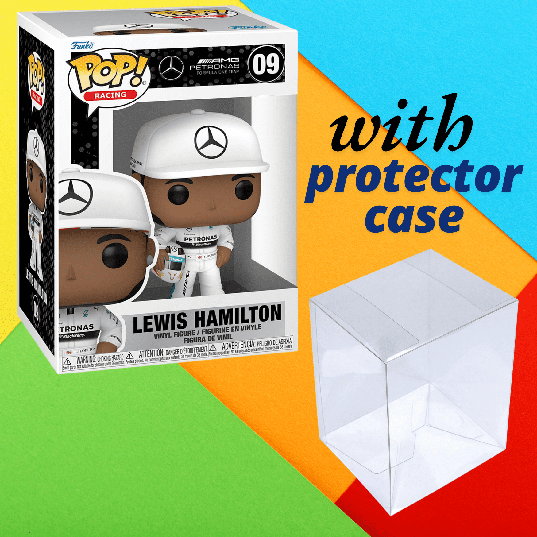 Formula 1 Lewis Hamilton with Helmet Funko Pop! Vinyl Figure #09 with Protector Case