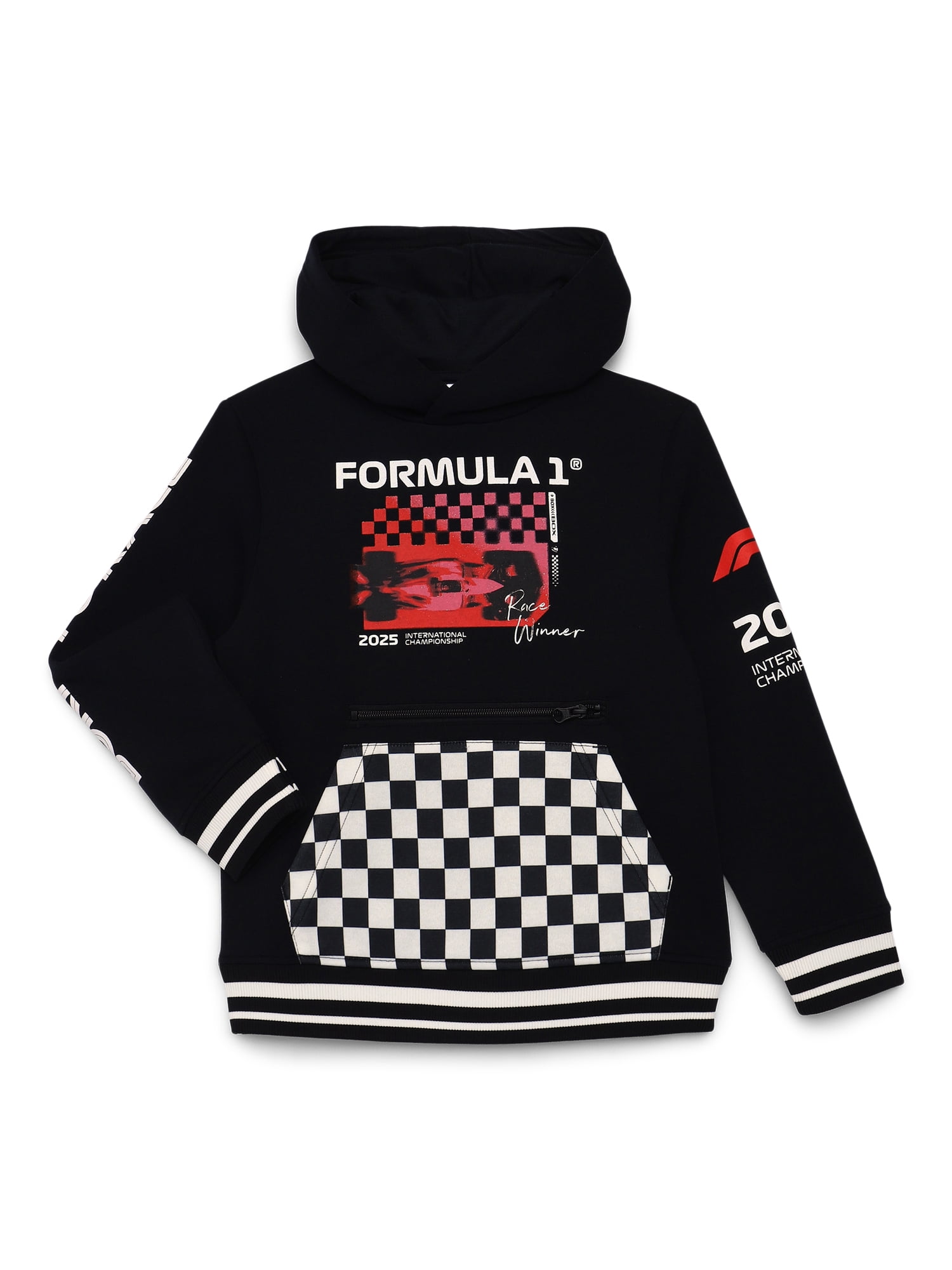 Formula 1 Boys Long Sleeve Graphic Fleece Hoodie, Sizes 4-18