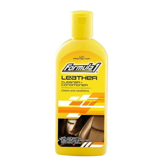 Formula 1 Leather Cleaner and Conditioner Liquid - Versatile Auto Interior Cleaner Treats All Leather, Vinyl, Rubber & Plastic Surfaces - with UV Protection & Spill Resistance (8 oz)