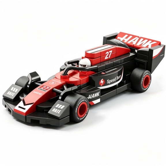 Formula 1 Pull Back Race Car Construction Block Kit 69 Pcs Blue Black Compact Racing Vehicle Collectible Building Bricks Set