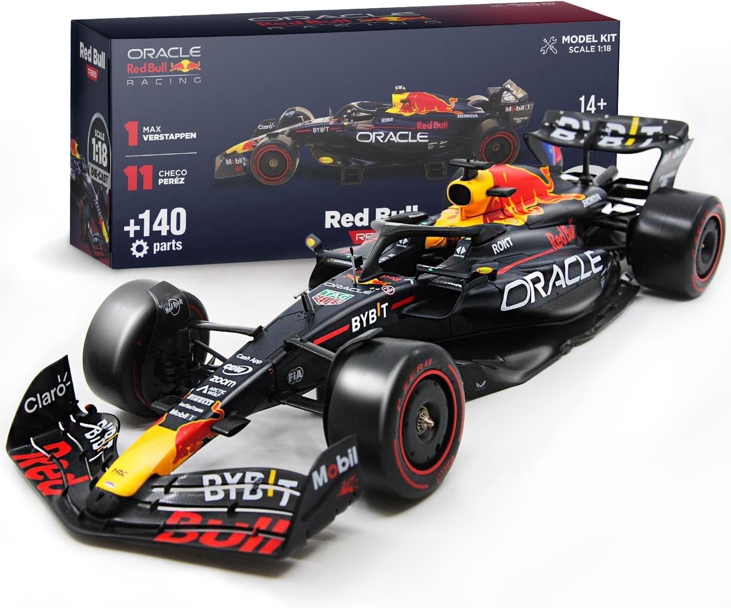 Formula 1 RB19 Model Kit - 1:18 Scale Racing F1 RB19 Model Inspired by Checo Pérez & Max Verstappen Building kit, Collectible diecast, 140 Pieces
