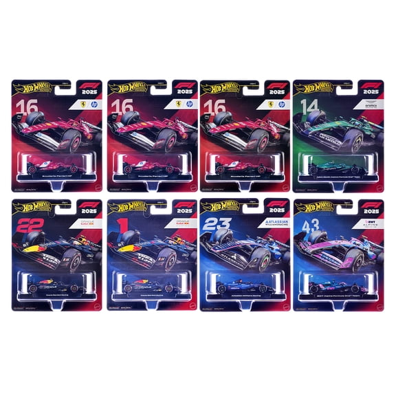 "Formula 1 Racing" 8 piece Set M "Premium Series" Diecast Model Car by Hot Wheels