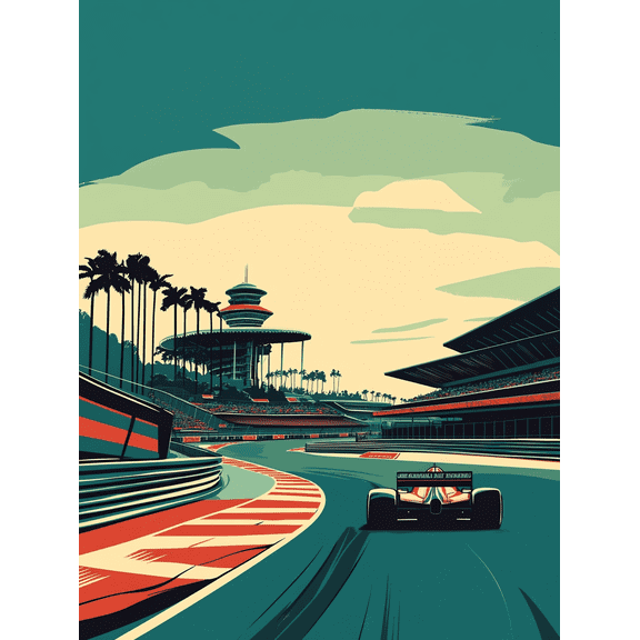 Formula 1 Racing Canvas Art Print Perfect for Living Room Bedroom Office Garage and Game Room Decoration.