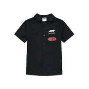 Racing Boys Graphic Button Up Tee with Short Sleeves, Sizes 4-18
