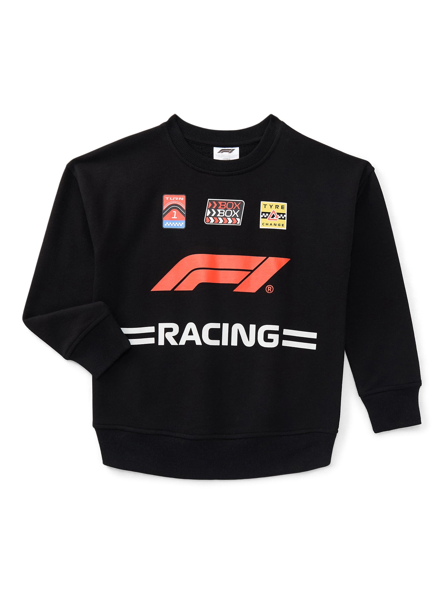 Formula 1 Racing Little Boys and Big Boys Graphic Crew Sweatshirt with Long Sleeves, Sizes 4-18