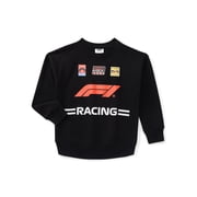 Formula 1 Racing Little Boys and Big Boys Graphic Crew Sweatshirt with Long Sleeves, Sizes 4-18
