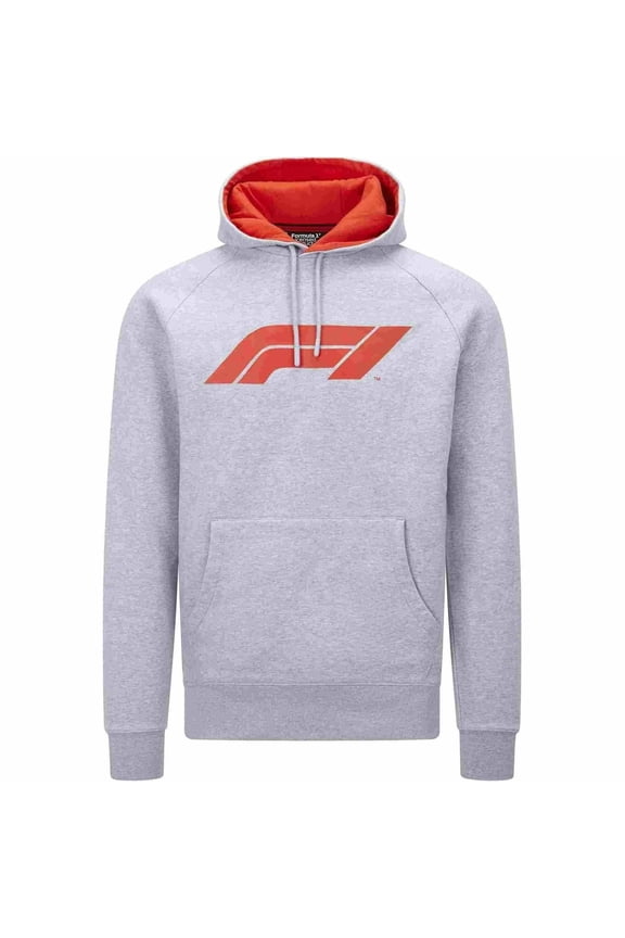 Tech Collection F1 Men's Large Logo Hooded Sweatshirt Black/Gray/Red