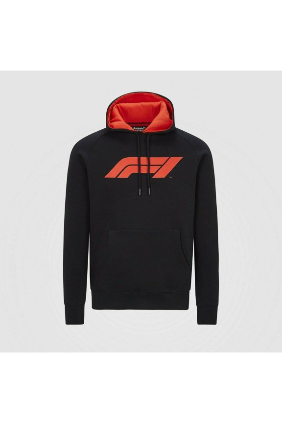 Tech Collection F1 Men's Large Logo Hooded Sweatshirt Black/Gray/Red