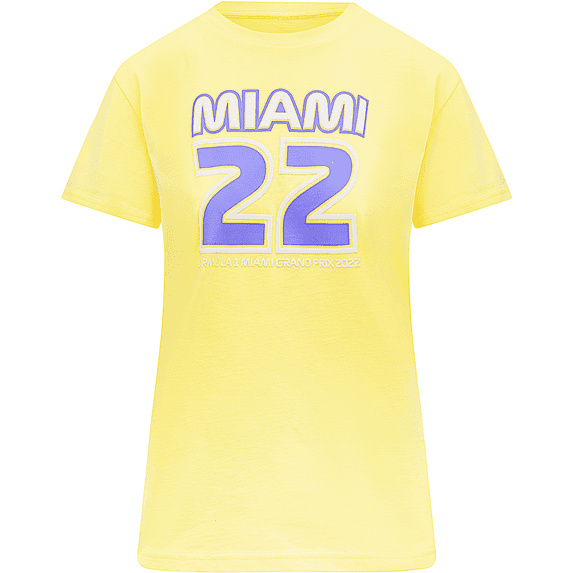Formula 1 Tech Collection F1 Miami GP Women's Pastel T-Shirt- Pink/Yellow