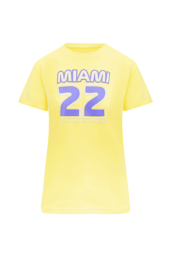 Tech Collection F1 Miami GP Women's Pastel T-Shirt- Pink/Yellow