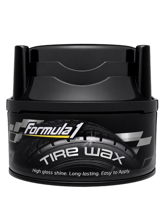 Tire Wax - Long Lasting Tire Gel for Black Glossy Tires, Water Resistant, Restores Plastic Trim, Foam Applicator Included, 10oz