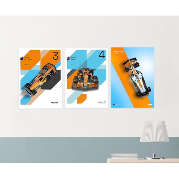 Formula 1 Vertical Canvas Wall Paper Poster Pack - Set of 3, A3 Size, 12x18 inch Unframed Art Prints - Home, Bedroom, Living Room & Decor - Aesthetic, Matt Finish, No Frame