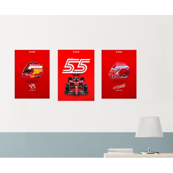 Formula 1 Vertical Canvas Wall Paper Poster Pack - Set of 3, A3 Size, 12x18 inch Unframed Art Prints - Home, Bedroom, Living Room & Decor - Aesthetic, Matt Finish, No Frame