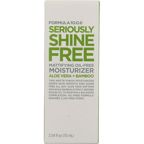 Formula 10.0.6 Seriously Shine Free Mattifying Moisturizer, Aloe Vera & Bamboo, 2.54 fl oz (2 Pack)