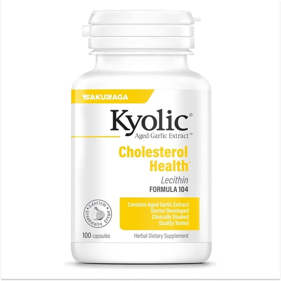 Kyolic Aged Garlic Extract Formula 104, Cholesterol Health, 100 Capsules