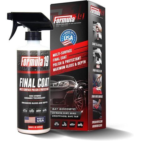 Formula 19 Ceramic Silicon Dioxide Spray -Professional Grade Multi-Purpose - Protective sealant & Polish Coating for Cars, Motorcycles, Boats, RV's & More! (Single 16oz Bottle)