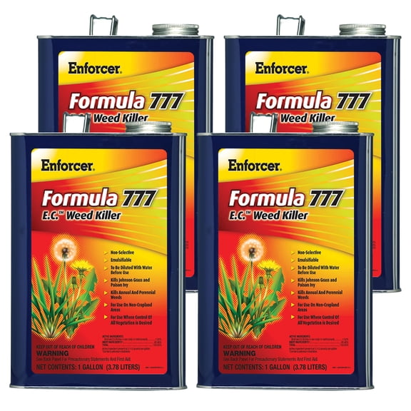 Enforcer Formula 777 E.C. Weed Killer- 1 Gallon (Case of 4) - 136423- Non-Selective, Kills Johnson Grass and Poison Ivy, Kills Annual and Perennial Weeds