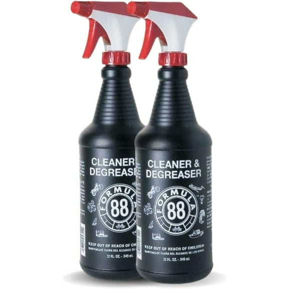 Formula 88 Cleaner & Degreaser | Multi Surface Car & Marine Cleaner for Interior, Exterior | Removes Grease & Grime Residue on Metal, Plastic, Cloth, Vinyl, Carpet (2-pack 32oz Spray)