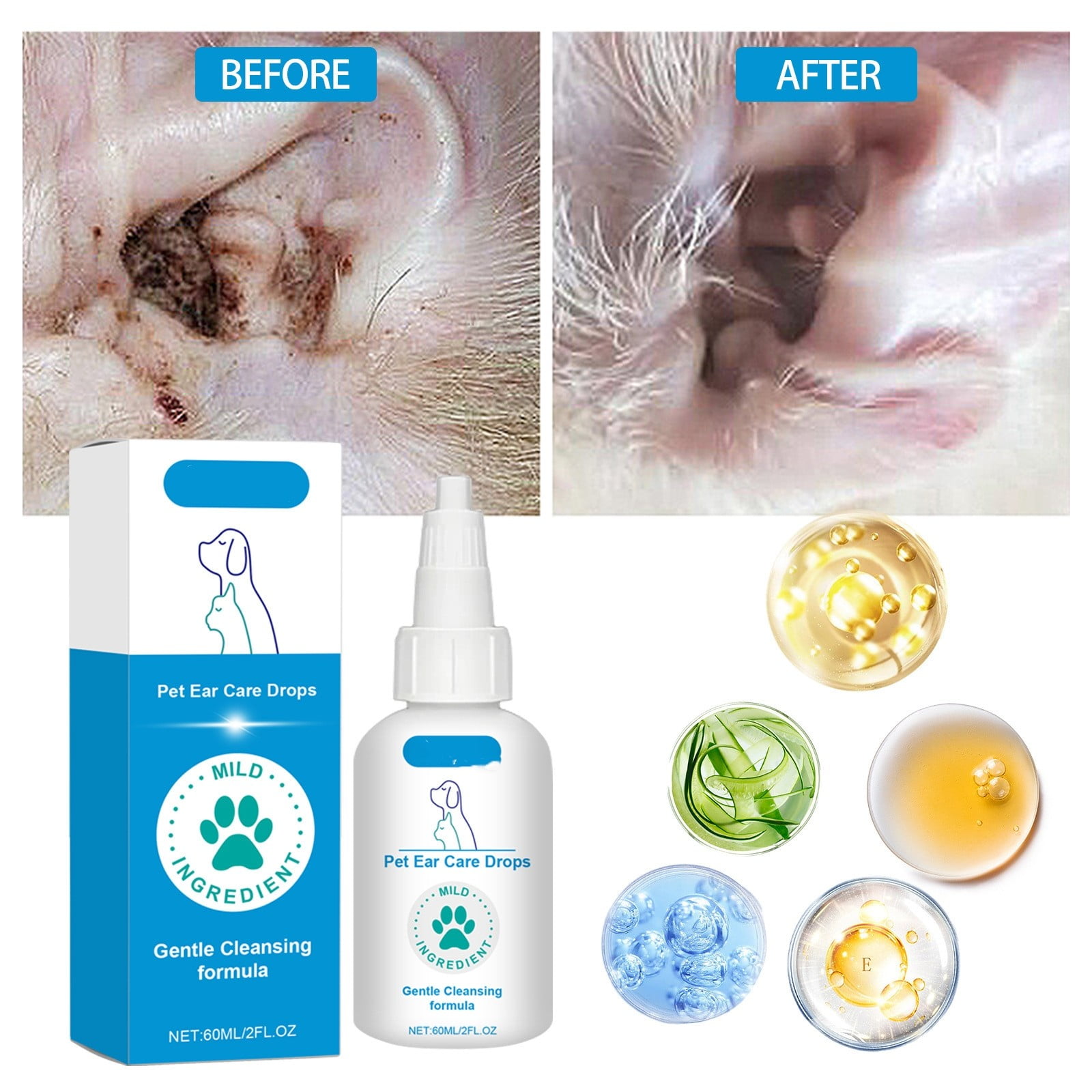 Aurocin CeraDerm Ear Cleanser for Dogs Cats 8 oz Walmart