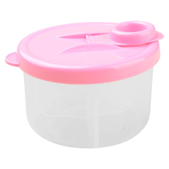 Formula Dispenser, 3-Compartment Portable Milk Powder Container, Spill Free Cover, Holds 3 Servings (300Ml), for Breastfeeding, Travel, Camping, 10X7Cm, Pink, By PRYESS