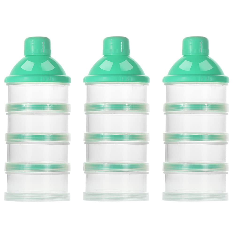 Formula Container Formula Dispenser On The Go, 4 Compartments Stackable Formula Container ...