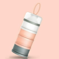 Formula Dispenser, Portable Milk Powder Dispenser Container, Feeding Travel Storage Container, Non-Spill Stackable Snack Storage Container, BPA Free, 4 Compartments (Pink) 2.95x10.63"