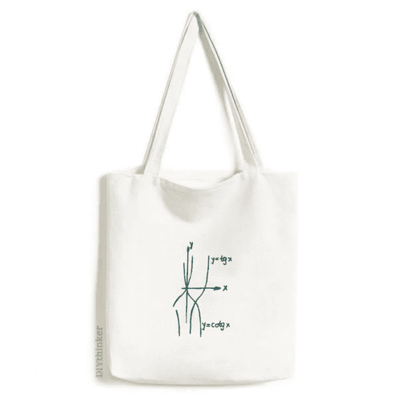 Formula Function Curve Expression Tote Canvas Bag Shopping Satchel Casual Handbag
