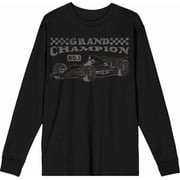 Formula One Grand Champion F1 Car Adult Black Crew Neck Long Sleeve Tee-XL