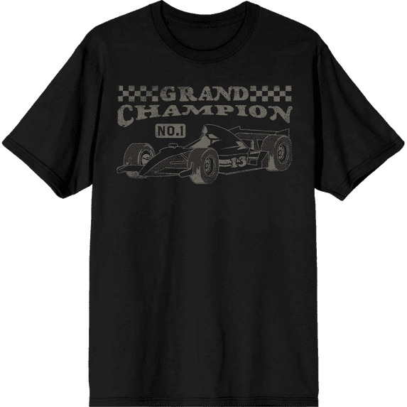 Formula One Grand Champion F1 Car Adult Black Crew Neck Short Sleeve Tee-XS