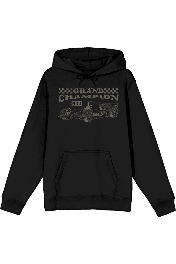 Formula One Grand Champion F1 Car Adult Black Long Sleeve Hoodie-Medium