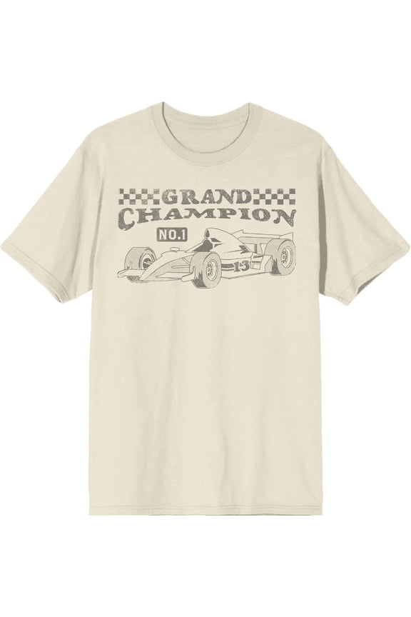 Formula One Grand Champion F1 Car Adult Natural Crew Neck Short Sleeve Tee-Small