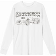 Formula One Grand Champion F1 Car Adult White Crew Neck Long Sleeve Tee-Small